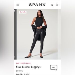 Spanx faux leather black leggings